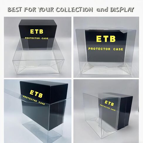5 Pack ETB Protector Case - Elite Trainer Box Protector - 0.5mm Thick Crystal Clear PET Plastic Stackable Display Case for ETB & Collectibles in Saudi Arabia