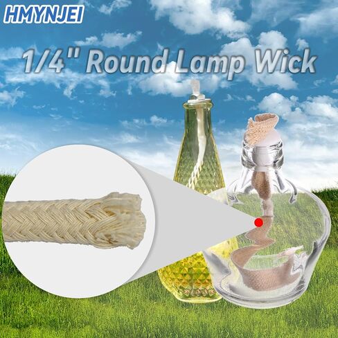 1/4" Round Oil Lamp Wicks 6 Inch Long for Oil Lamps Wicks Alcohol Candle Burner, Kerosene Lamp (25 Pack) in Saudi Arabia