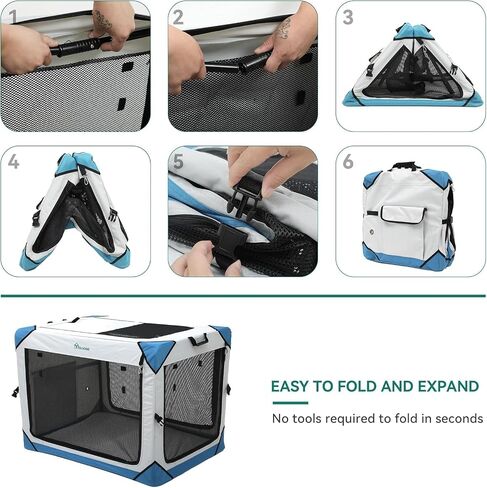 YITAHOME Collapsible Dog Crate, 4-Door Portable Travel Dog Crate, 4-Door Folding Soft Dog Kennel with Breathable Mesh Windows & Soft Mat，Indoor & Outdoor Use, 36" L x 25" W x 25" H, Flat Style in Saudi Arabia