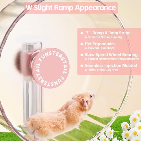 Super Silent Hamster Wheel 8.7 Inch, Magnetic Large Rat Wheel for Chinchilla, Gerbil, Guinea Pig, Cat, Mouse, Sugar Glider and Dwarf, Syrian Hamster Accessories (Peach Pink) in Saudi Arabia