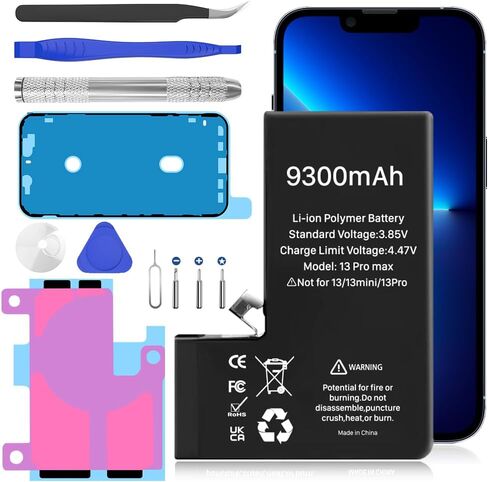 بطارية بديلة عالية السعة 3800 مللي أمبير في الساعة لهاتف iPhone 13، ترقية البطارية البديلة مع مجموعة أدوات بديلة احترافية لهاتف iPhone 13 (A2635 A2634 A2633 A2631 A2482) in Kuwait