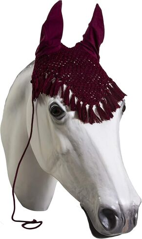 Horse Fly Bonnet with Tassels- Horse and Pony Sizes (Horse, Purple) in Kuwait