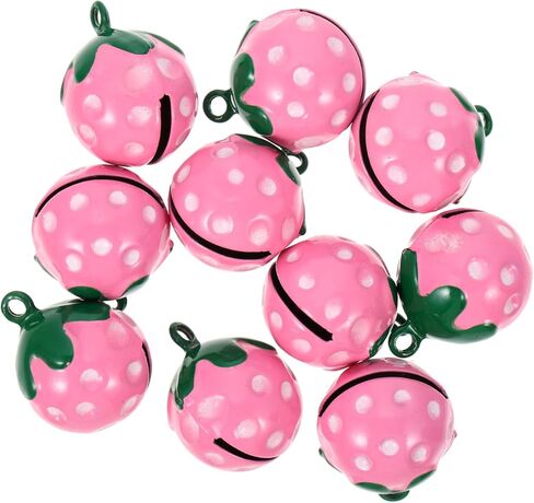Luxshiny 10Pcs Strawberry Shaped Pet Pendants Metal Collar Charms Cute Pink Accessories for Bags Backpacks DIY Keychain Craft Supplies in Saudi Arabia
