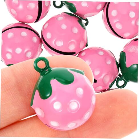 Luxshiny 10Pcs Strawberry Shaped Pet Pendants Metal Collar Charms Cute Pink Accessories for Bags Backpacks DIY Keychain Craft Supplies in Saudi Arabia