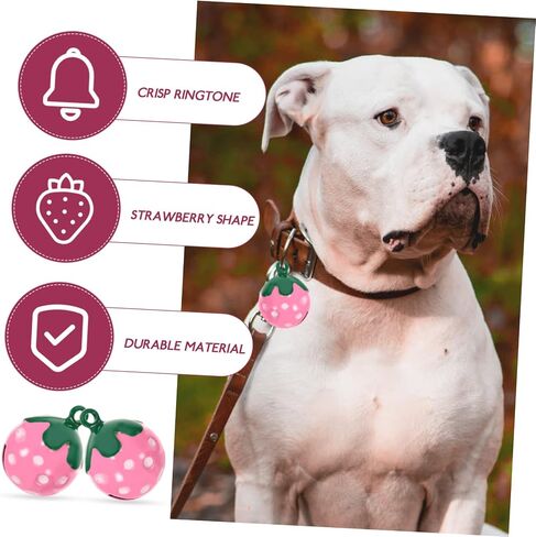 Luxshiny 10Pcs Strawberry Shaped Pet Pendants Metal Collar Charms Cute Pink Accessories for Bags Backpacks DIY Keychain Craft Supplies in Saudi Arabia
