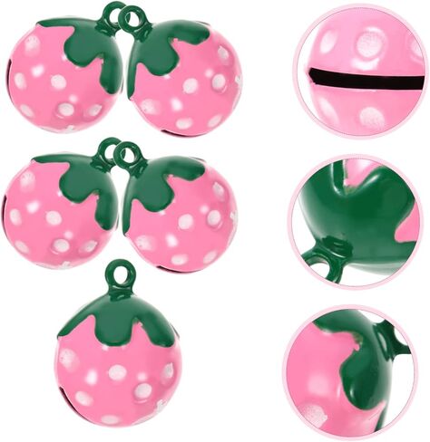 Luxshiny 10Pcs Strawberry Shaped Pet Pendants Metal Collar Charms Cute Pink Accessories for Bags Backpacks DIY Keychain Craft Supplies in Saudi Arabia