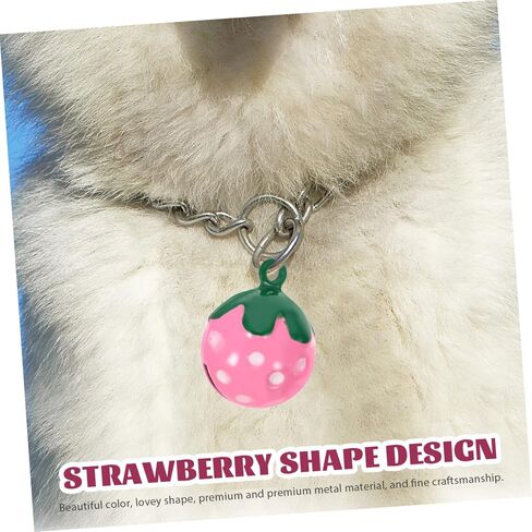 Luxshiny 10Pcs Strawberry Shaped Pet Pendants Metal Collar Charms Cute Pink Accessories for Bags Backpacks DIY Keychain Craft Supplies in Saudi Arabia