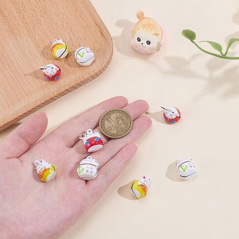 Webeedy 9 PCS Lucky Cat Term Bells 3 Styles Pet Twlar Bells Charm مع حلقات رئيسية Fortune Cat Chollars بصوت عالٍ صوت قلادة صغيرة للحيوانات لاستلوازات DIY Keychain Home Decoration Supplies in Saudi Arabia