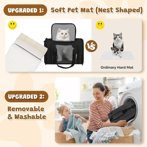 شركة طيران معتمدة من شركة Pet Carrier 17 "X11" X11 " - حقيبة سفر للكلاب الناعمة للحيوانات الأليفة الصغيرة التي تصل إلى 15 رطلاً ، حاملة حيوانات أليفة قابلة للطي محمولة تحت مقعد مع تهوية شبكية وحزام الكتف (وردي) in Kuwait
