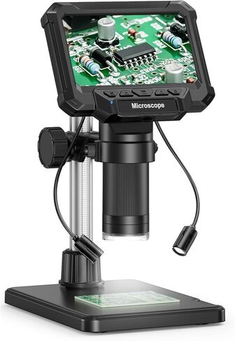 Digital Microscope with 4.3inch IPS Screen 1600X Coin Mirroscope with Lights 1920P HD Video Microscope(with Lights) in Saudi Arabia