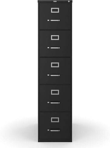 دبابيس 5-Drawer Cabinet Vertical File Cabinet ، مستندات حجم الرسالة ، قابلة للقفل ، 26.5 "D x 15" W x 61.38 "H ، Black in Saudi Arabia