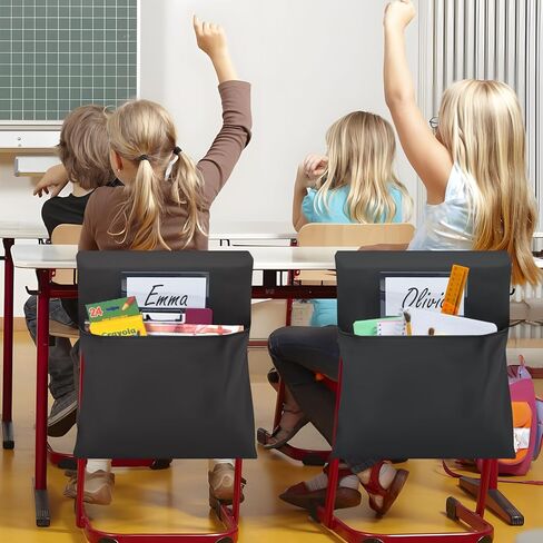 6 Pack Chair Pockets for Classrooms, 16×19 Inch Seat Back Organizer,Student Storage with Name Tag for Keeping School, Classroom, and Home Tables Organized in Saudi Arabia