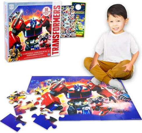 مجموعة أحواض الكلمة للأطفال - حزمة مع 36 قطعة Prime Prime Floor Plus Plus ، المزيد | Transformers Jigsaw Buzzles للأطفال الذين تتراوح أعمارهم بين 4-8 in Kuwait