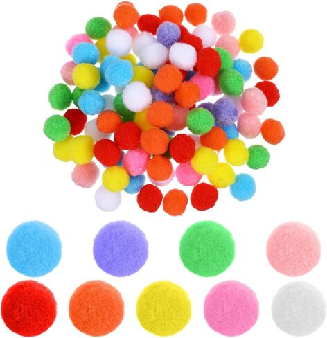 100 قطعة Pom POMS للحرف اليدوية ، 1 بوصة متعددة الألوان بوم بومس ، كرات نفخة غامضة للفنون ، مشاريع صنع الحرف ، ديكورات الحفلات المنزلية in Saudi Arabia