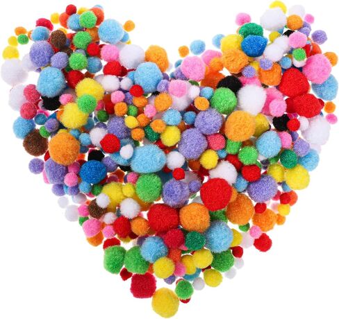 pompoms حجم متنوع للحرف 300 pcs ملونة pom poms Craft 10mm-25mm صنع ألوان متعددة mini بوم بومس ناعمة ورقيقة للحرف والحرفية للفن الحرفي المادة DIY in Saudi Arabia