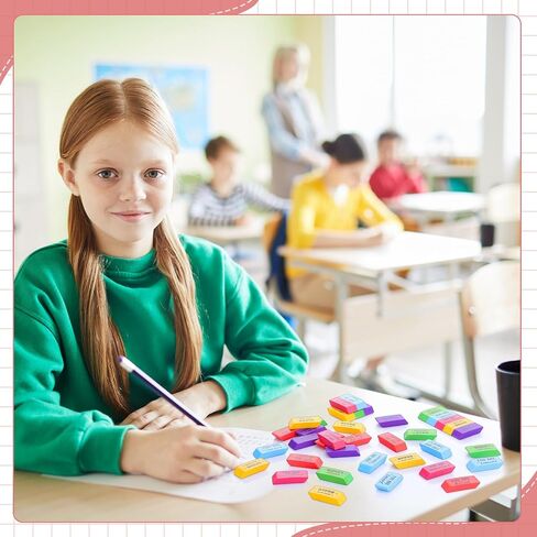 Yaomiao 180 Pcs Inspirational Erasers for Kids Bulk Pencil Beveled Erasers Colorful Motivational Gifts Bulk for Kids Students Classrooms, Drawing, Back to School in Saudi Arabia