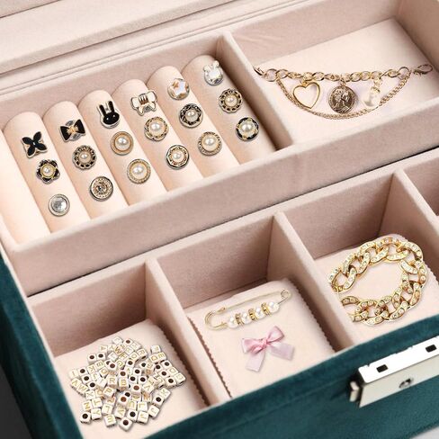 151 Pcs Junk Socks Charms Kit Shoe Charms for Sneakers Gold Charm with Letter Beads, Pearl Brooches and Pins, Rhinestones in Saudi Arabia