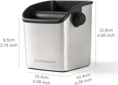 CAFEMASY Espresso Grounds Knock Box Mini Durable Stainless Steel Coffee Grind Knock Box with Removable Knock Bar and Non-slip Base in Kuwait