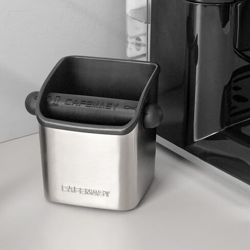 CAFEMASY Espresso Grounds Knock Box Mini Durable Stainless Steel Coffee Grind Knock Box with Removable Knock Bar and Non-slip Base in Kuwait