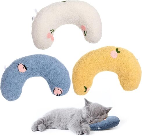 Bestonzon 3pcs Pet Sleeping Palow Cushion وسادة الحماية من الرقبة الناعمة للقطط والكلاب سرير حيوان أليف محمول وقابل للغسل للنوم العميق للجرو والقطط in Kuwait