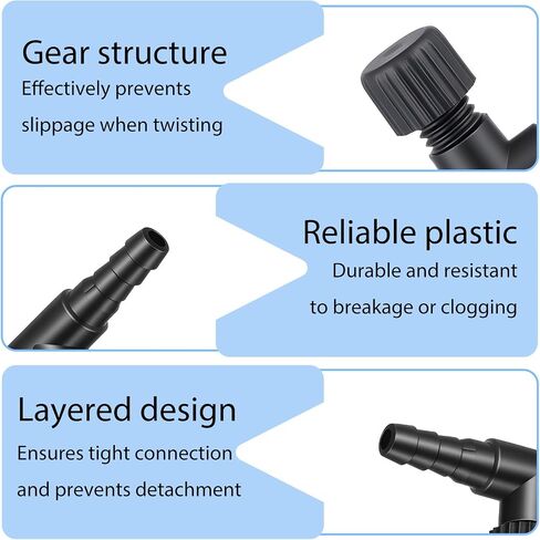20 Pcs Aquarium Air Control Valves for 3/16" (4mm) ID Airline Tubing, Adjustable Black T Shaped Hose Connectors Single Way Plastic Air Flow Controllers Regulators Pump Accessories in Saudi Arabia