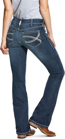 ARIAT Women's R.e.a.l. Mid Rise Arrow Fit Stretch Shayla Boot Cut Jean in Saudi Arabia