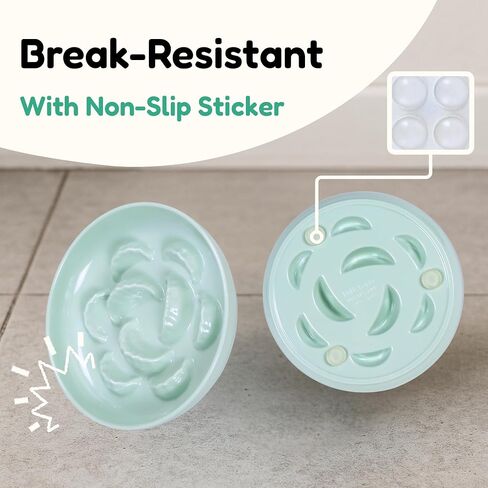 Slow Feeder Bowl for Cats and Small Dogs - Set of 3 Melamine Puzzle Cat Dish for Wet & Dry Food- Whisker Friendly & Dishwasher Safe & Non Slip Design (Pink +Blue + Green, 6.3" W × 1.2" H in Saudi Arabia