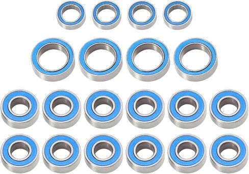 Compatible with Tamiya for TT01 TT01E TT01D for TT02B 1/10 RC Car Upgrades Parts Accessories 20PCS Rubber Sealed Ball Bearing Kit RC Repair Parts in Saudi Arabia