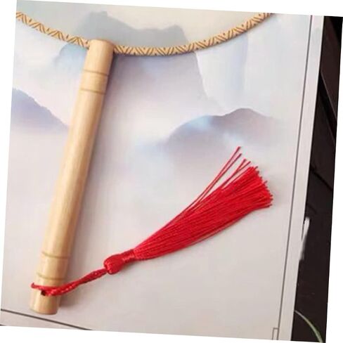 DIY Silk Ball Fan مقبض خشبي فارغ للطلاء التطريز ورسم شكل مروحة ديكور شرقي للأولاد والبنات in Kuwait