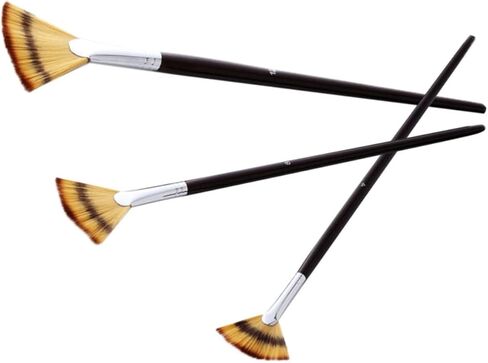 3pcs شعر مروحة مشجعية لأقلام ألوان مائية متعددة الاستخدامات للرسوم الزيتية على الجدران المحمولة ذات الوزن الخفيف للمبتدئين والمهنيين in Kuwait