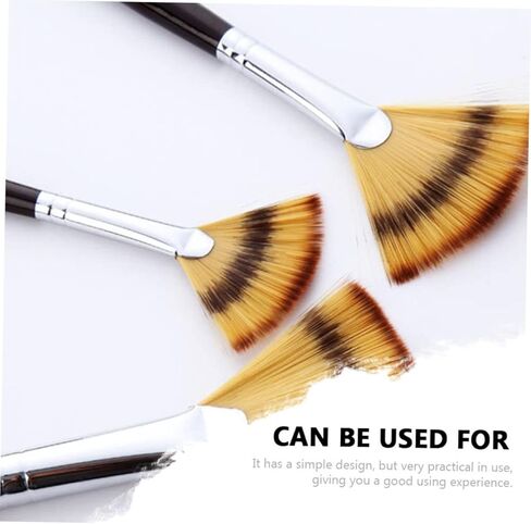 3pcs شعر مروحة مشجعية لأقلام ألوان مائية متعددة الاستخدامات للرسوم الزيتية على الجدران المحمولة ذات الوزن الخفيف للمبتدئين والمهنيين in Kuwait