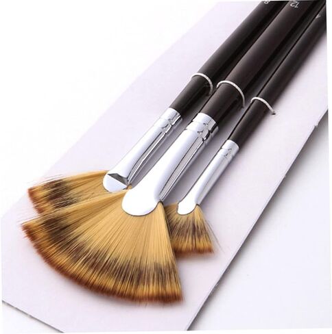 3pcs شعر مروحة مشجعية لأقلام ألوان مائية متعددة الاستخدامات للرسوم الزيتية على الجدران المحمولة ذات الوزن الخفيف للمبتدئين والمهنيين in Kuwait