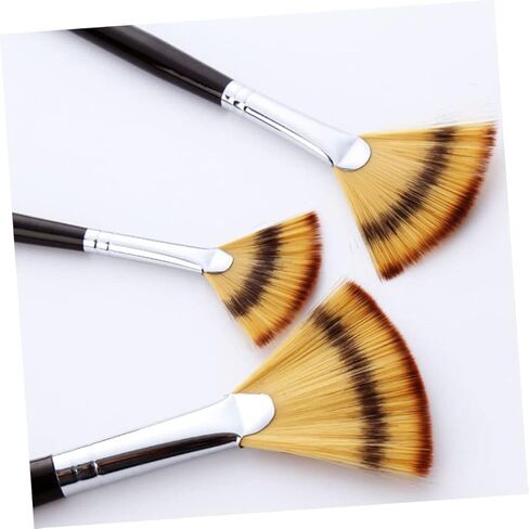 3pcs شعر مروحة مشجعية لأقلام ألوان مائية متعددة الاستخدامات للرسوم الزيتية على الجدران المحمولة ذات الوزن الخفيف للمبتدئين والمهنيين in Kuwait