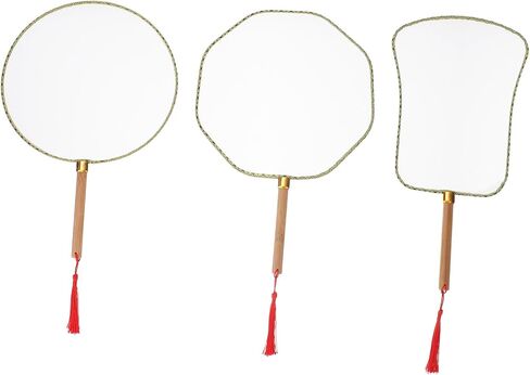 Gadpiparty 3pcs فارغة مروحة DIY DIY مجموعة من المعجبين بالفتيان والبنات متعددة الاستخدامات للمشاريع الفنية والأنشطة الحرفية لرسم التزيين والأولاد والبنات حفلات عشوائية اللون in Saudi Arabia