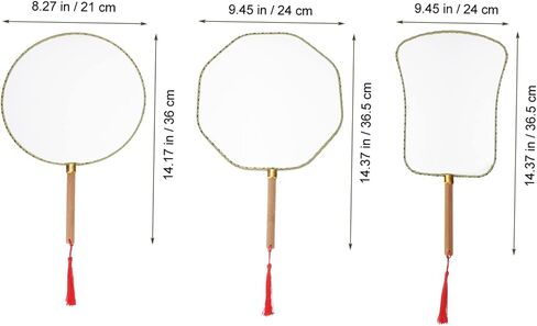 Gadpiparty 3pcs فارغة مروحة DIY DIY مجموعة من المعجبين بالفتيان والبنات متعددة الاستخدامات للمشاريع الفنية والأنشطة الحرفية لرسم التزيين والأولاد والبنات حفلات عشوائية اللون in Saudi Arabia
