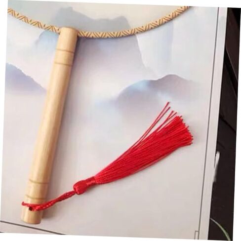 مروحة حريرية فارغة من أجل التطريز DIY ، مروحة ، مقبض خشبي ، مقبض خشبي للأولاد والبنات مناسبة للحفلات وحفلات الزفاف in Saudi Arabia