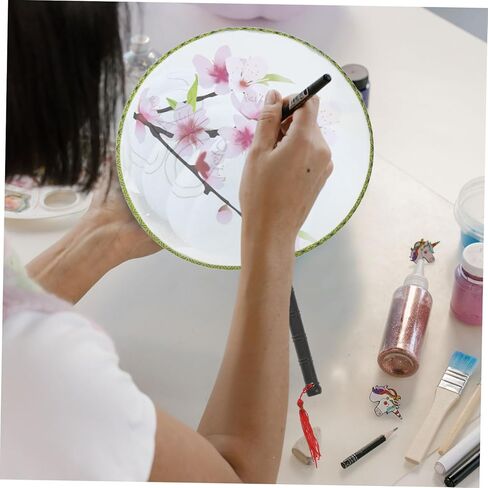 4pcs DIY Handmade Painting Fan Blank Boy Girl's Drawing Art Painting Toy for Boys and Girls in Kuwait