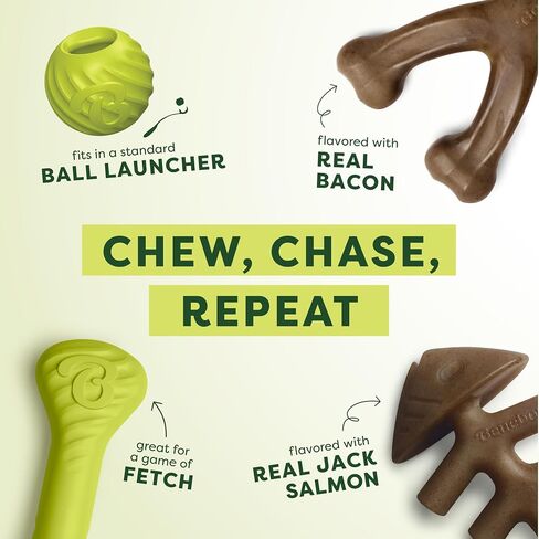 Benebone 2-Pack Maplestick/Zaggler Durable Dog Chew Toys, Real Maplewood, Real Bacon, Made in USA Small in Kuwait