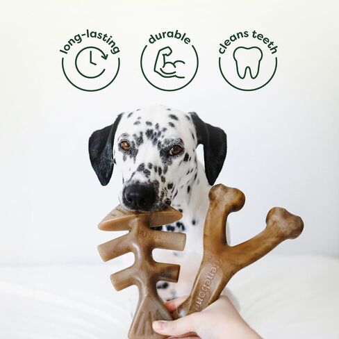 Benebone 2-Pack Maplestick/Zaggler Durable Dog Chew Toys, Real Maplewood, Real Bacon, Made in USA Small in Kuwait