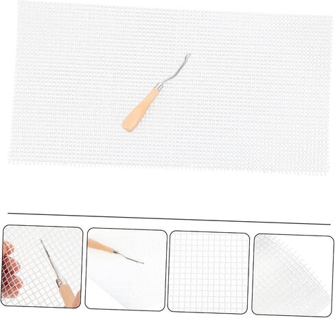 Homsfou 2sets Carpet Crochet Material Package DIY Mesh Mesh Netting Netting Prucking Atting Kits DIY Racting in Saudi Arabia