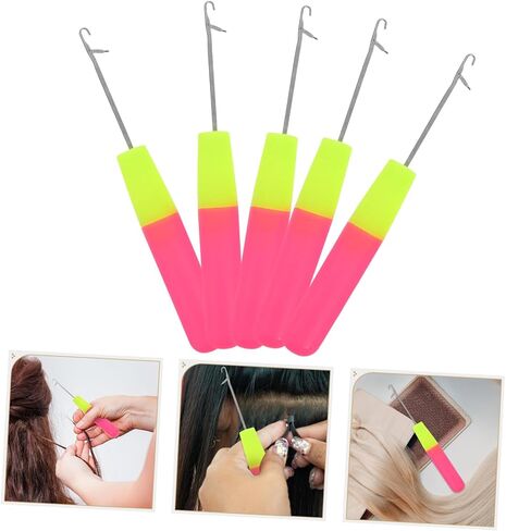 Minkissy 5pcs السنانير الكروشيه Dreadlock للأولاد والبنات تمحث الشعر البشري جديلة خطاف السنانير الكروشيه in Kuwait