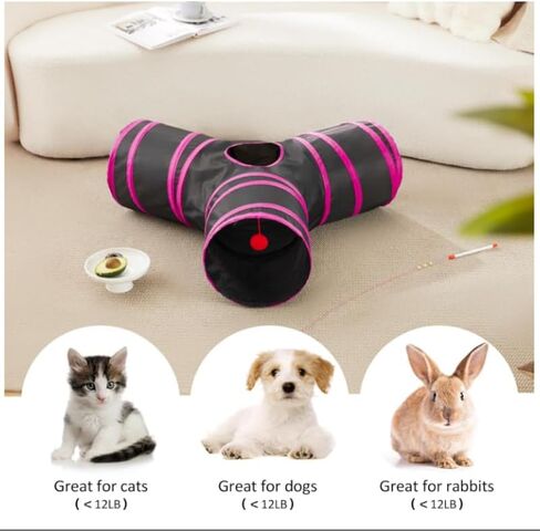ألعاب أنبوب أنبوب أنبوب قطط Pet Cat 3 طريقة قابلة للطي ، والأنفاق للقطط الداخلية ， Kitty Bored Peek Hole Toy Ball Cat ، جرو ، كيتي ، هريرة ، أرنب in Kuwait