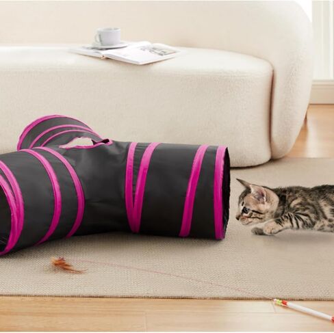 ألعاب أنبوب أنبوب أنبوب قطط Pet Cat 3 طريقة قابلة للطي ، والأنفاق للقطط الداخلية ， Kitty Bored Peek Hole Toy Ball Cat ، جرو ، كيتي ، هريرة ، أرنب in Kuwait