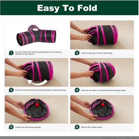 ألعاب أنبوب أنبوب أنبوب قطط Pet Cat 3 طريقة قابلة للطي ، والأنفاق للقطط الداخلية ， Kitty Bored Peek Hole Toy Ball Cat ، جرو ، كيتي ، هريرة ، أرنب in Kuwait