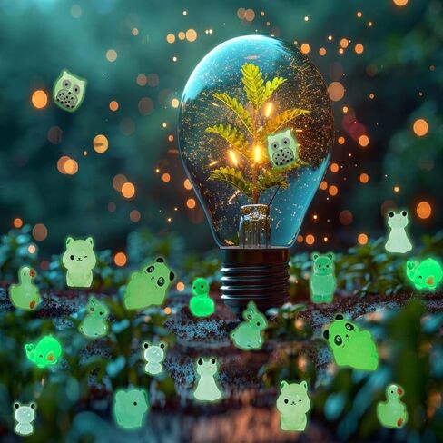 130 PCS Glow-in-the-dark حيوانات راتنجات صغيرة مضيئة التماثيل الحيوانية المصغرة حيوانات صغيرة لإخفاء شخصيات صغيرة صغيرة للحيوان in Kuwait
