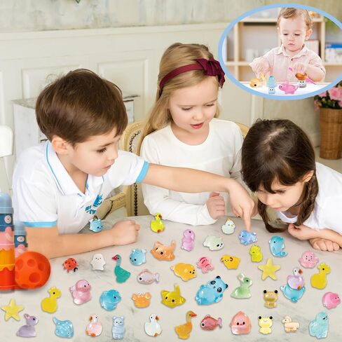 130 PCS Glow-in-the-dark حيوانات راتنجات صغيرة مضيئة التماثيل الحيوانية المصغرة حيوانات صغيرة لإخفاء شخصيات صغيرة صغيرة للحيوان in Kuwait