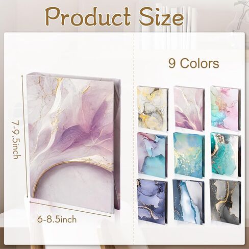 Teling 9 Pack Stretchable Jumbo Fabric Book Covers, 6 x 9 Inch, Colorful Durable Washable Reusable Nylon Protective Covers for School Textbooks Hardcover Paperback Books (Marble) in Saudi Arabia