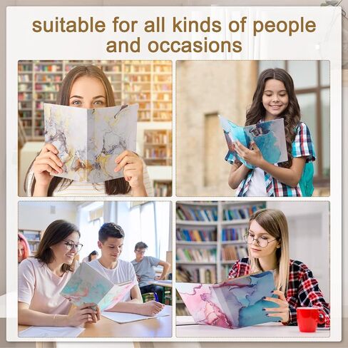 Teling 9 Pack Stretchable Jumbo Fabric Book Covers, 6 x 9 Inch, Colorful Durable Washable Reusable Nylon Protective Covers for School Textbooks Hardcover Paperback Books (Marble) in Saudi Arabia