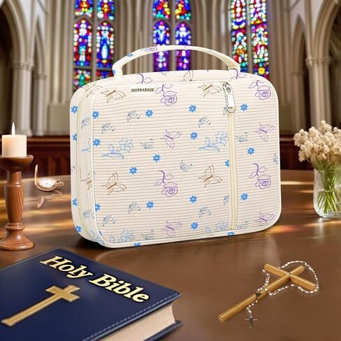 حقيبة تغطية الكتاب المقدس للنساء ، حقيبة الكتاب المقدس corduroy مع المقابض ، غلاف كتاب الأزهار الناعمة ، حقيبة الناقل دراسة الهدايا المسيحية in Kuwait