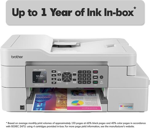 Brother MFC-J805DW INKvestmentTank Color Inkjet All-in-One Printer with Mobile Device and Duplex Printing with Up To 1-Year of Ink In-box, White, One Size, Amazon Dash Replenishment Ready in Saudi Arabia